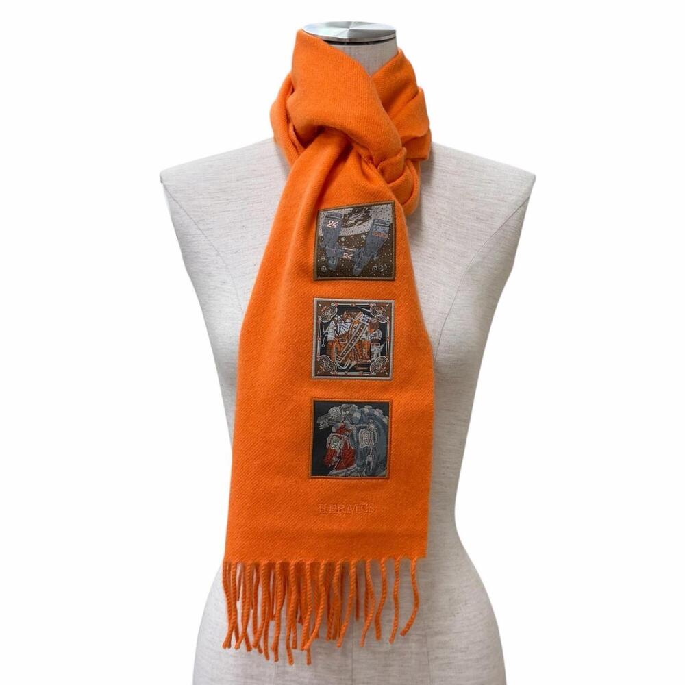 HERMES Authentic Orange Scarf - Picture 4 of 11